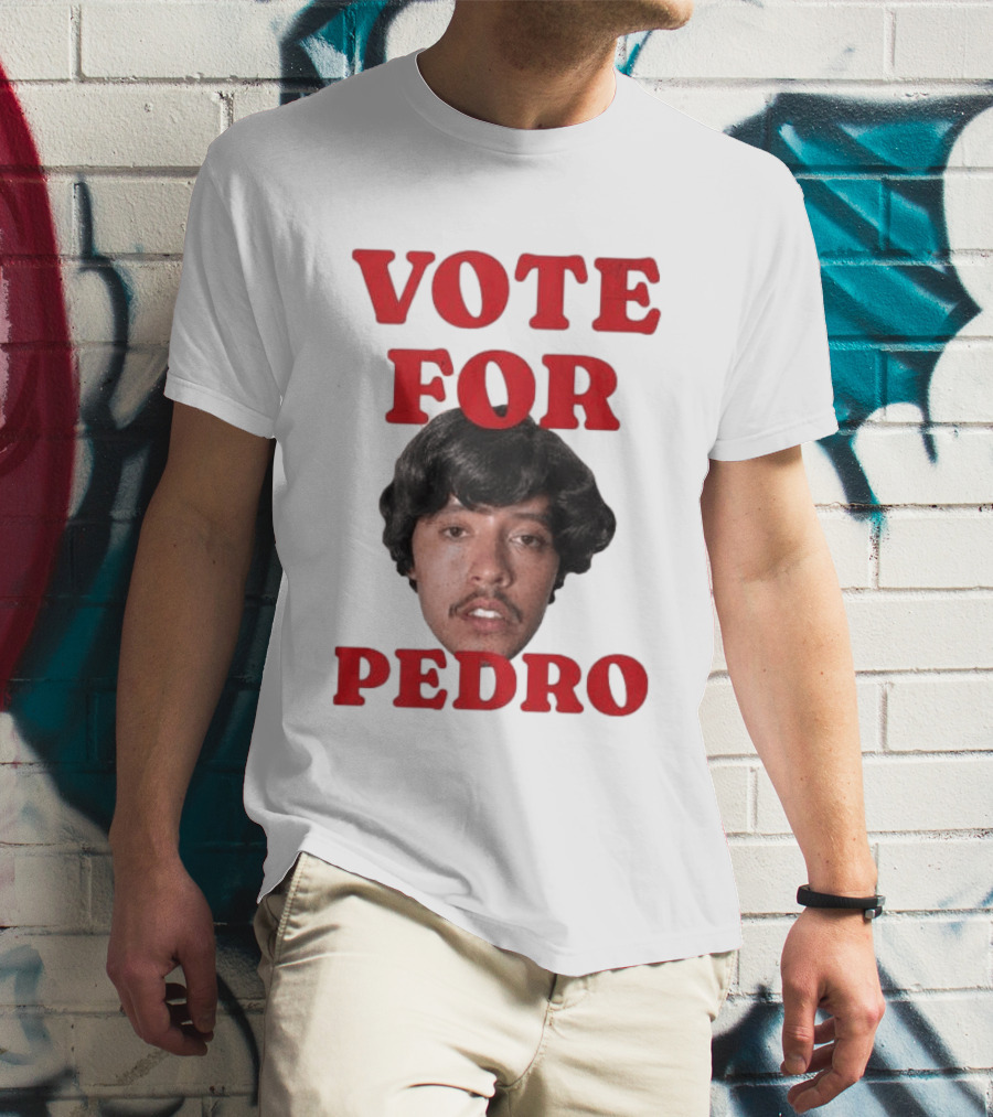Vote For Pedro Distressed Vintage Style Iconic Headshot Retro Movie Reference T-Shirt