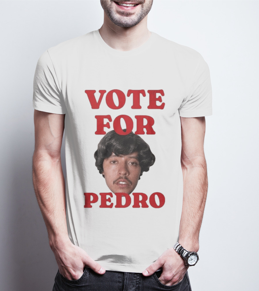 Vote For Pedro Distressed Vintage Style Iconic Headshot Retro Movie Reference T-Shirt
