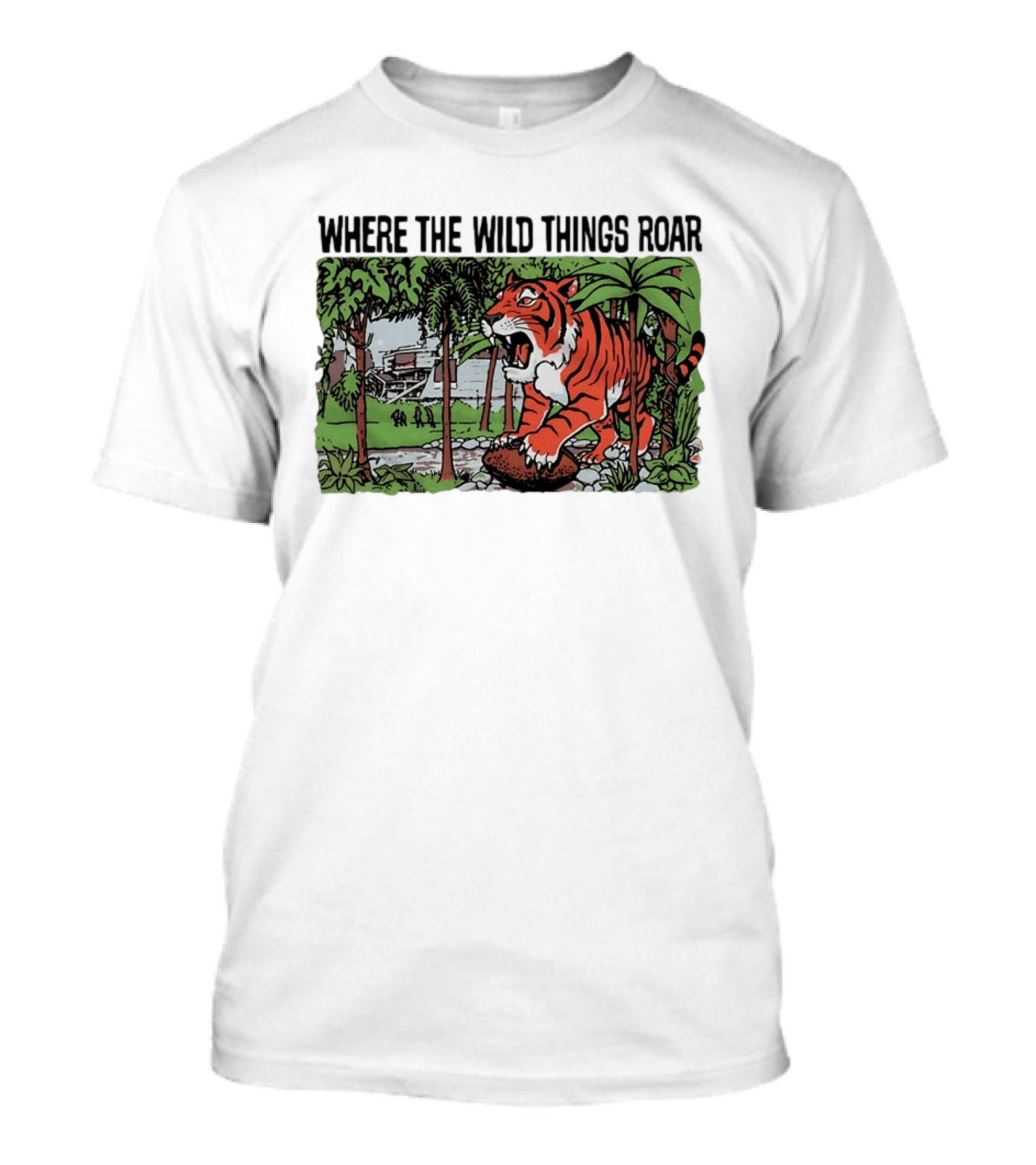Cincinnati Bengals Where The Wild Things Roar Tiger Jungle Scene T-Shirt
