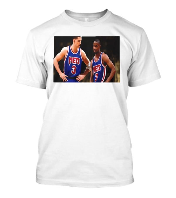 Drazen Petrovic Kenny Anderson New Jersey Nets 3 7 Blue Jerseys T-Shirt