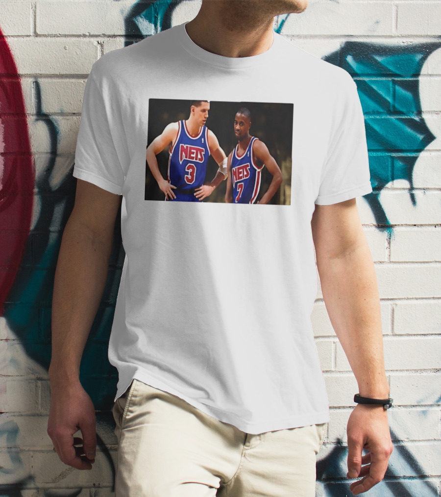 Drazen Petrovic Kenny Anderson New Jersey Nets 3 7 Blue Jerseys T-Shirt