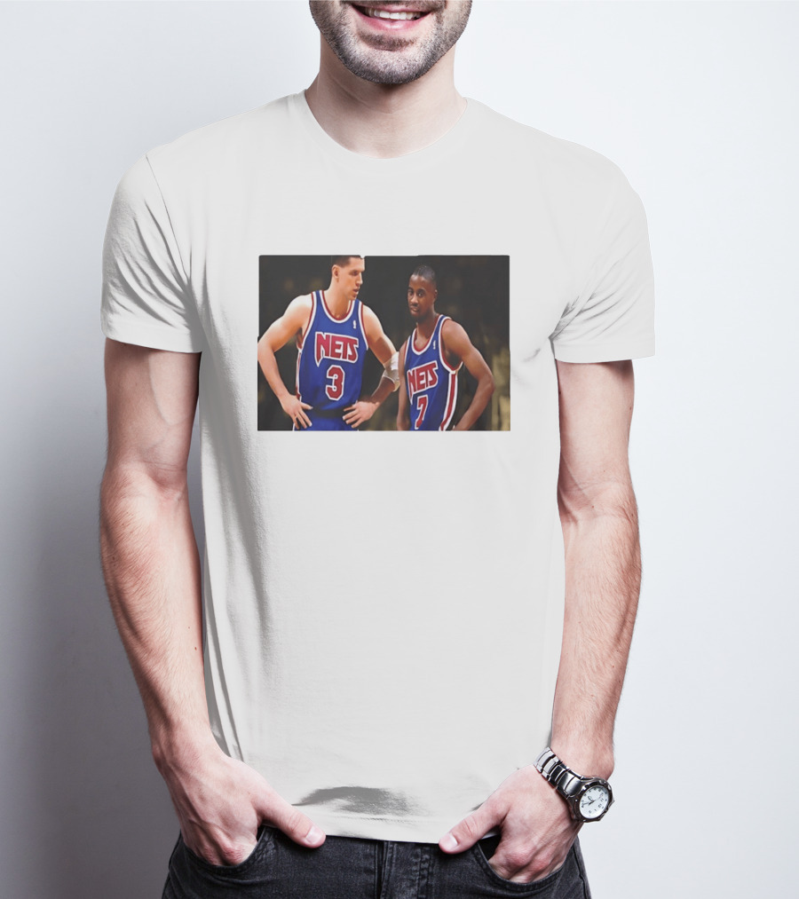 Drazen Petrovic Kenny Anderson New Jersey Nets 3 7 Blue Jerseys T-Shirt