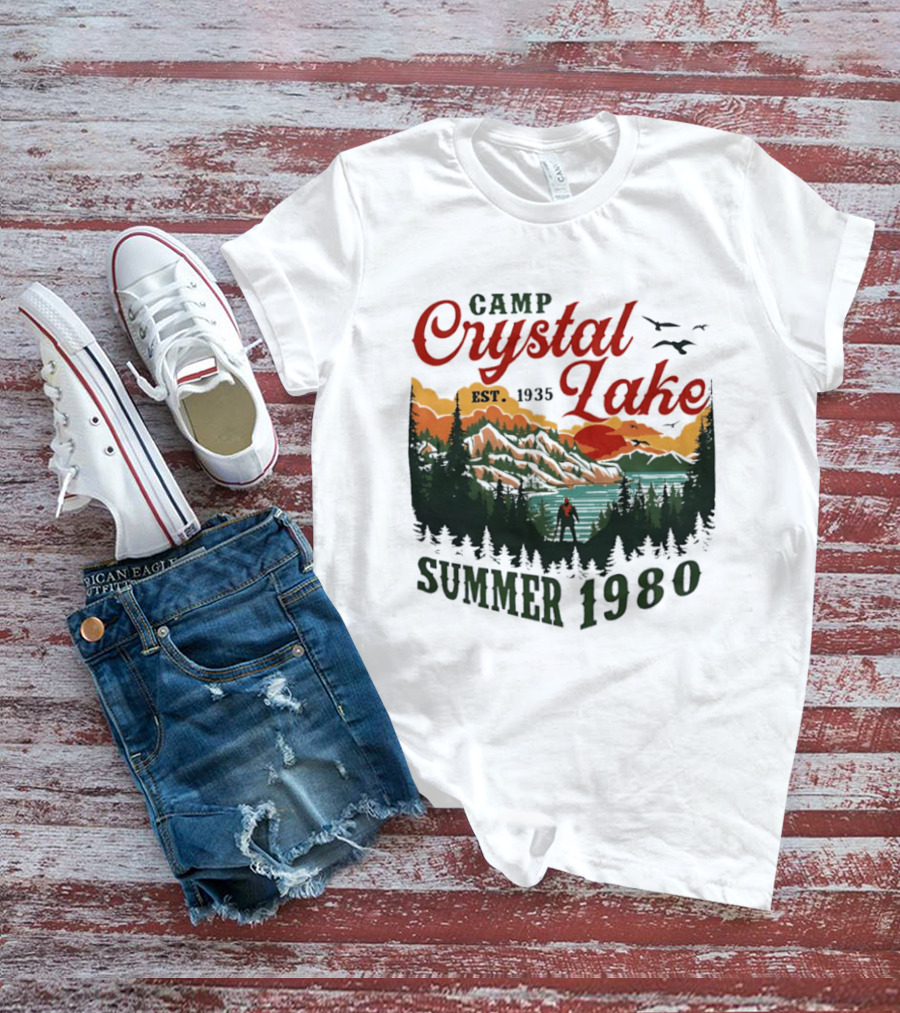 Camp Crystal Lake EST 1935 Summer 1980 Scenic Reflection T-Shirt