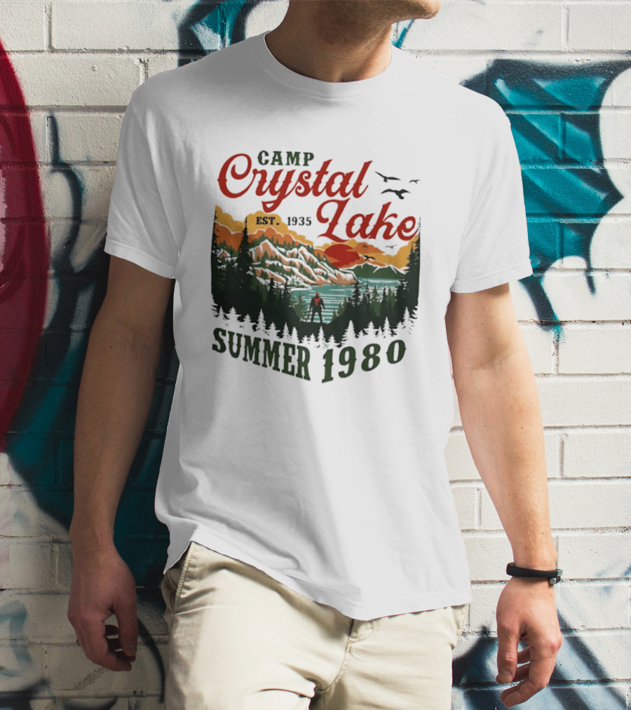 Camp Crystal Lake EST 1935 Summer 1980 Scenic Reflection T-Shirt