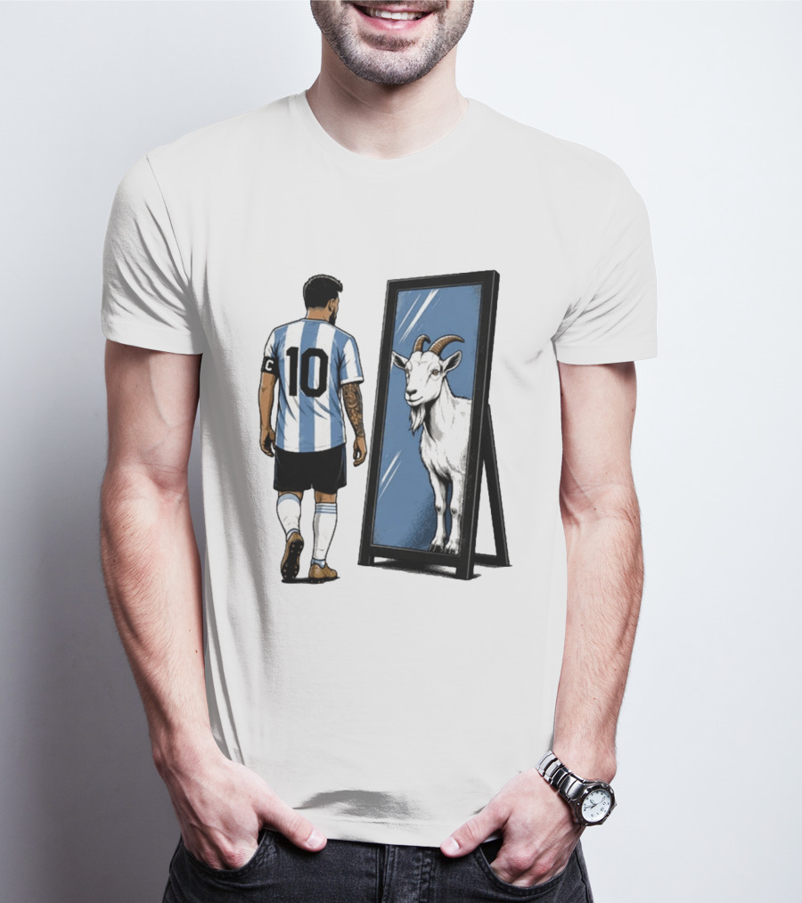 GOAT In The Mirror Argentina 10 Soccer Legend T-Shirt