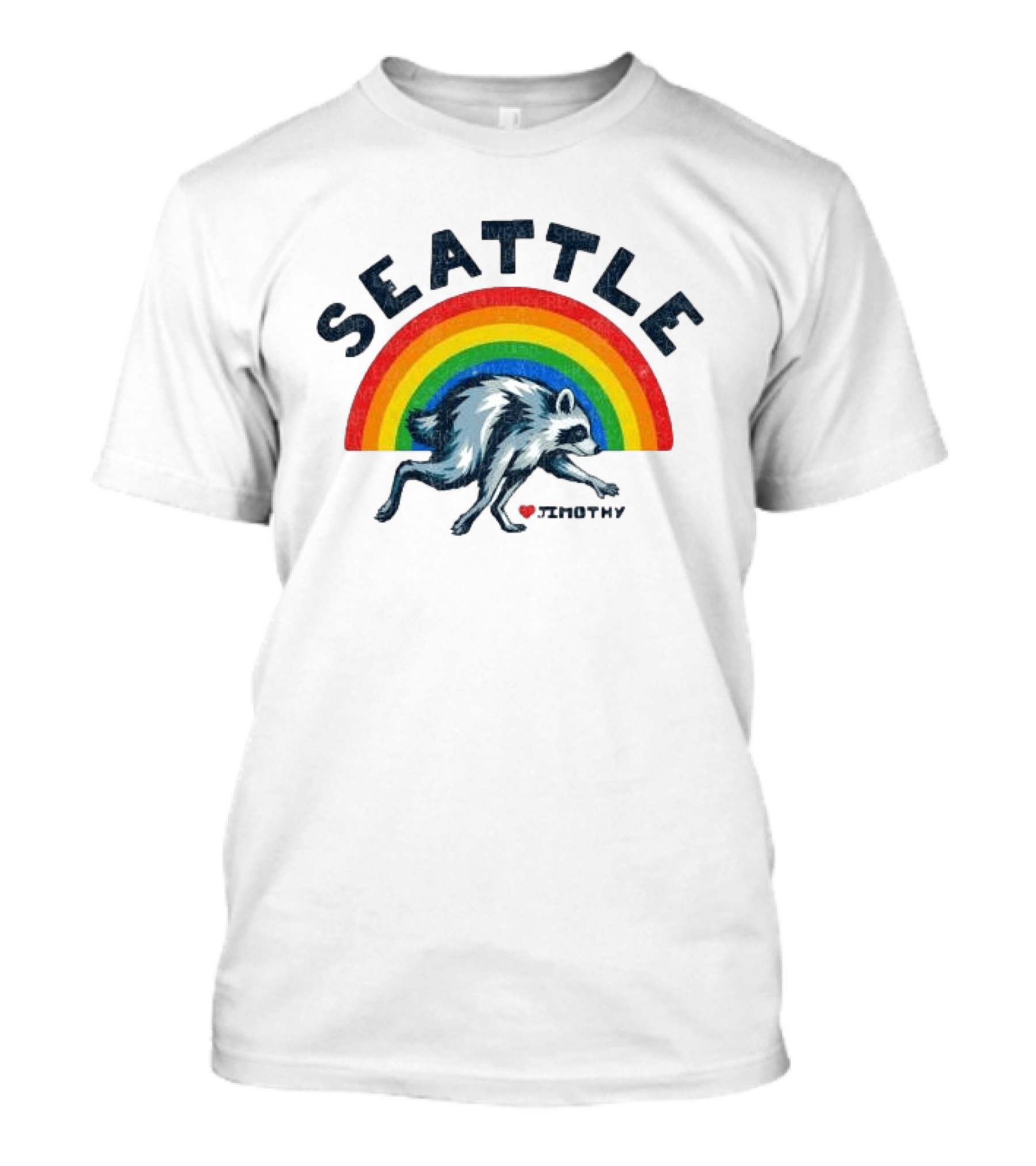 Seattle Jimothy Rainbow Pride 2026 Raccoon Heart T-Shirt