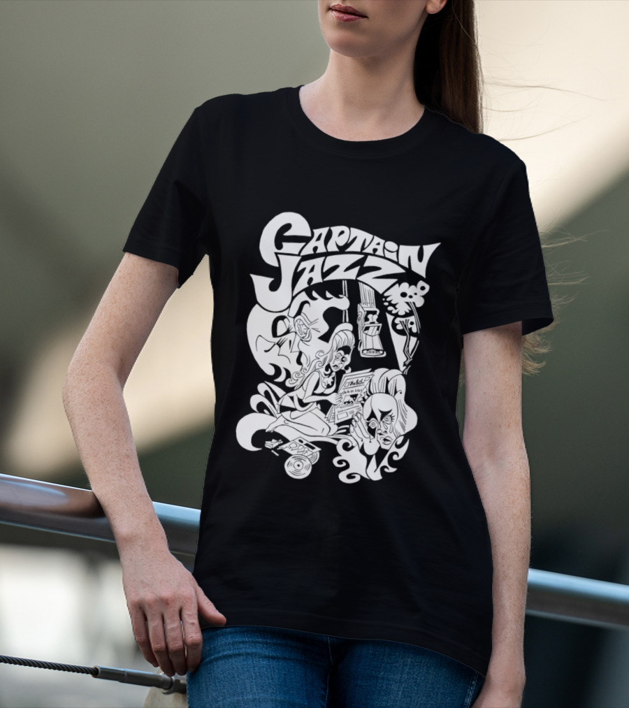 Captain Jazz Comic Retro Music Vibes T-Shirt