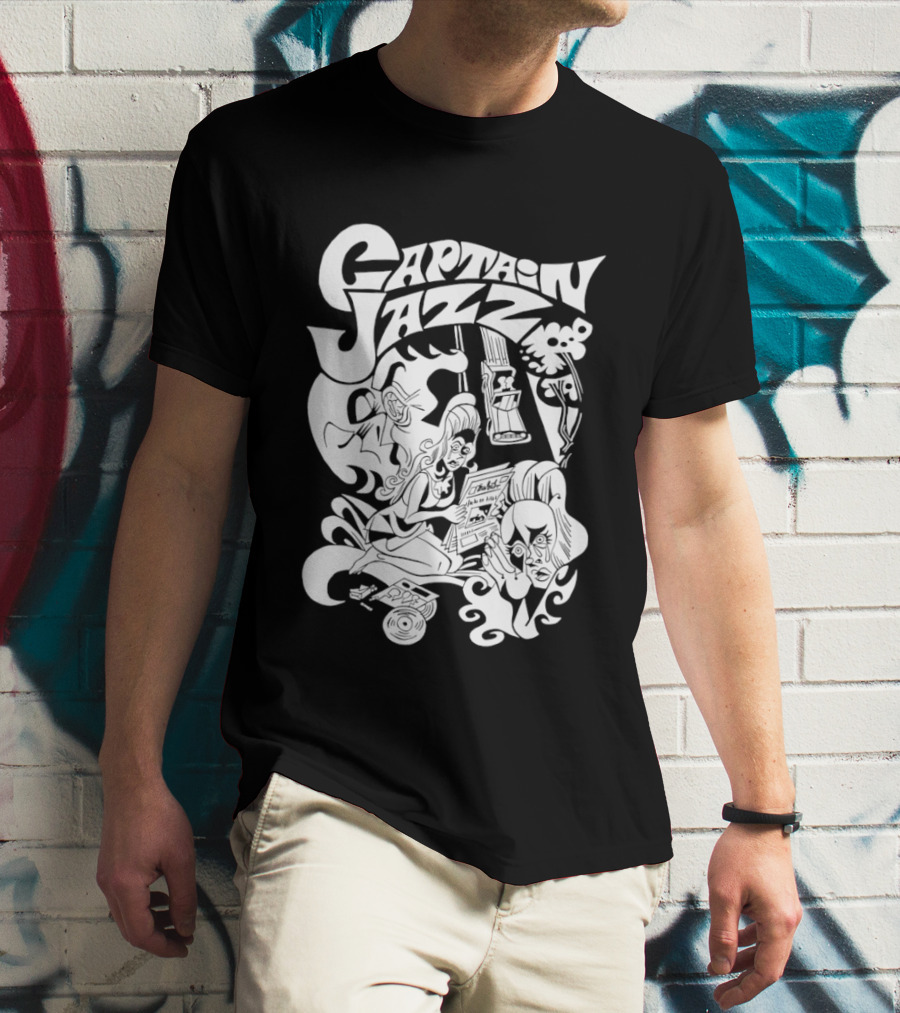 Captain Jazz Comic Retro Music Vibes T-Shirt