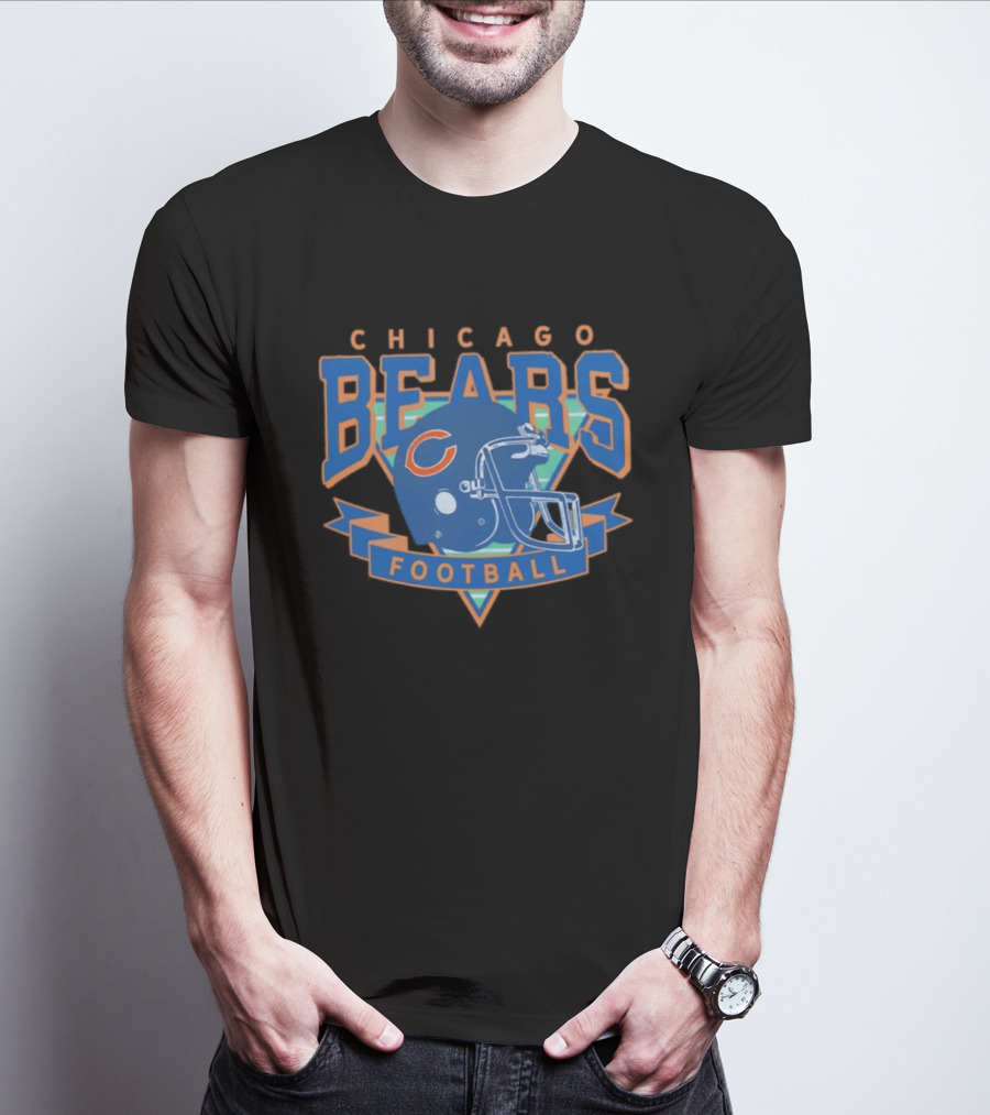 Chicago Bears Helmet Retro Football T-Shirt