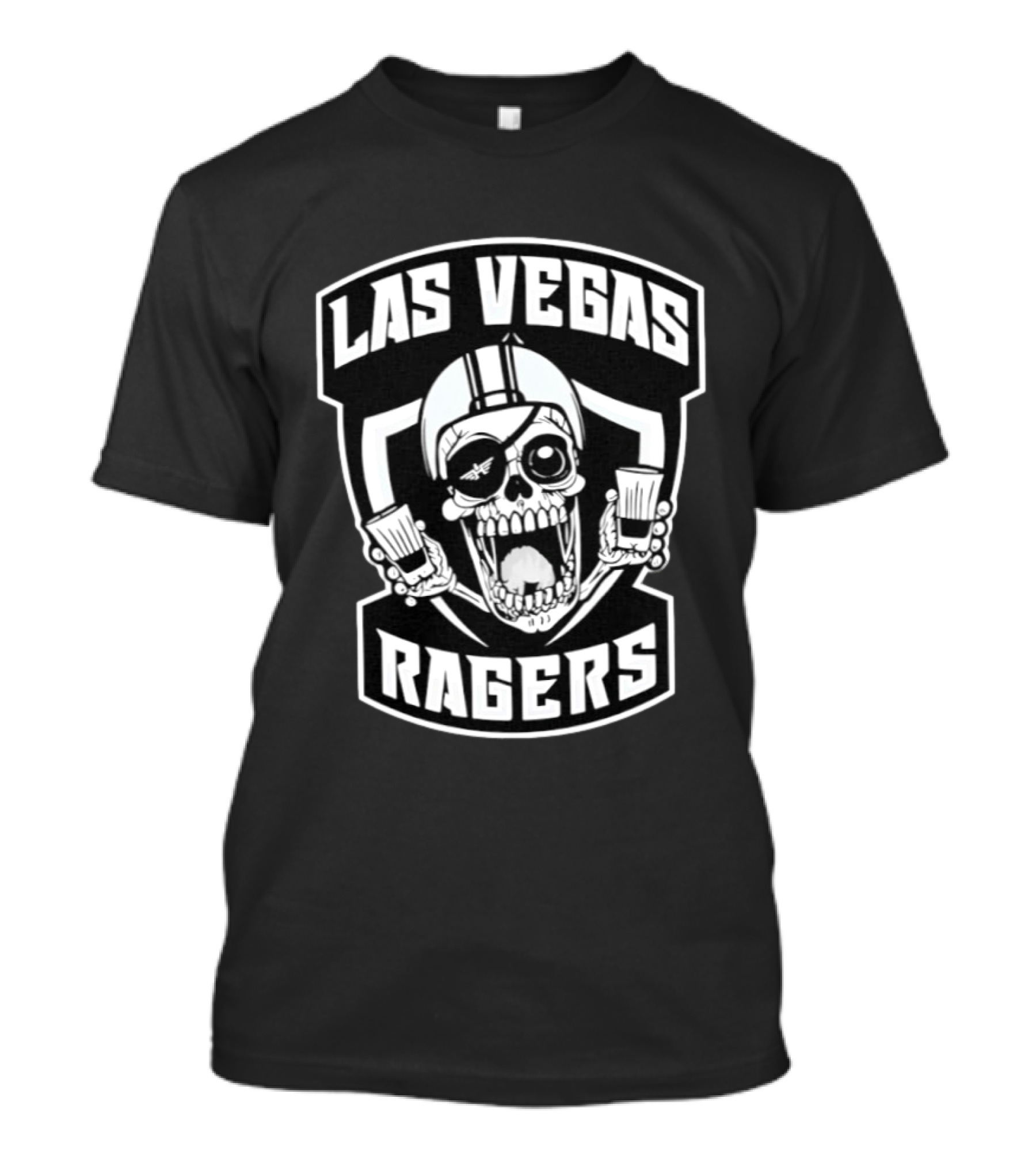 Las Vegas Ragers Skull With Shot Glasses T-Shirt
