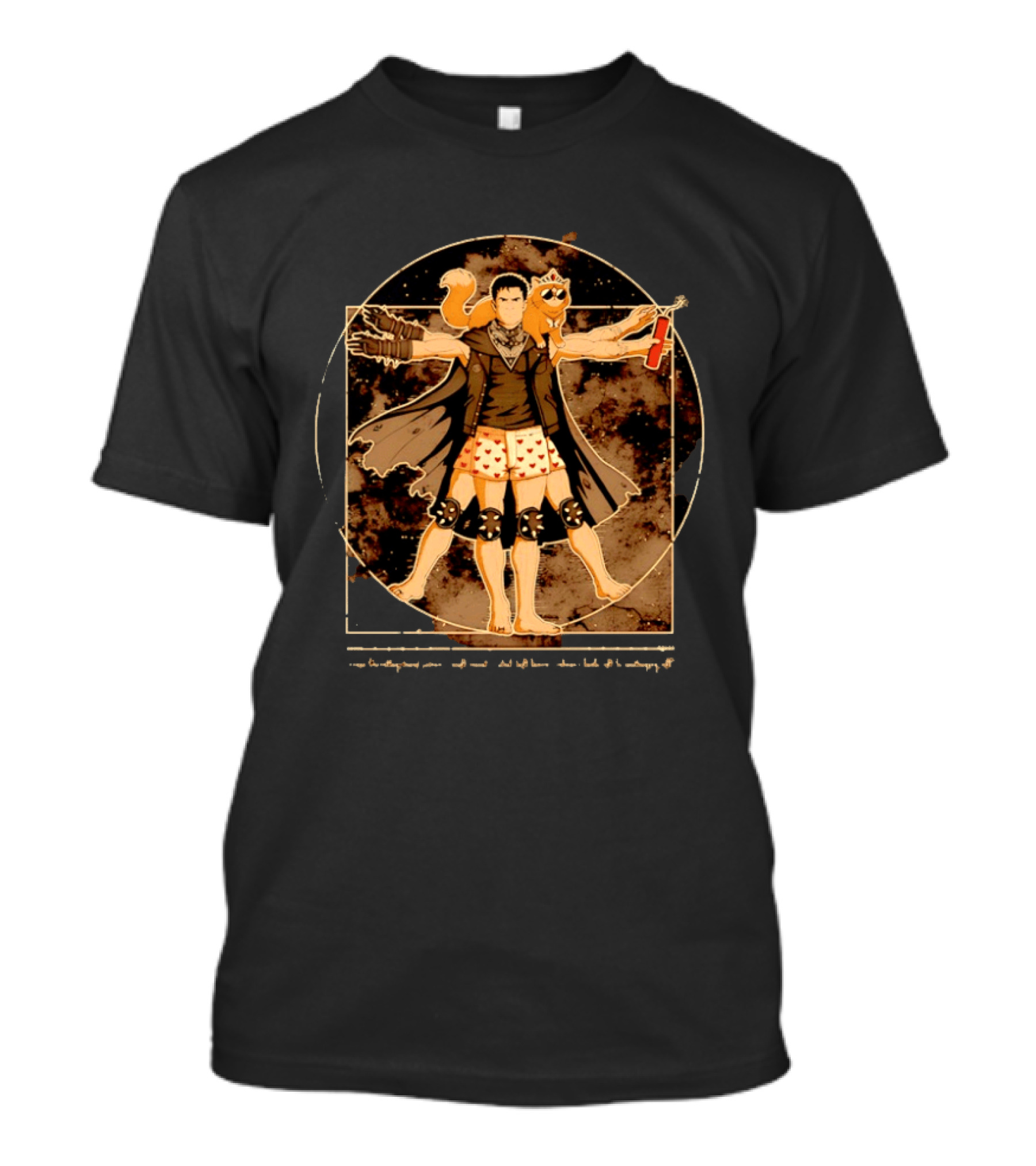 Dungeon Crawler Carl And Princess Donut Vitruvian Man Pose T-Shirt