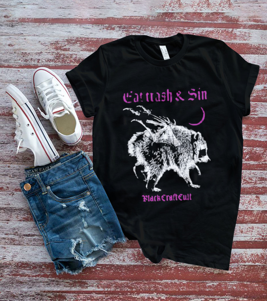 Eat Trash & Sin Raccoon Wings BlackCraft Cult T-Shirt