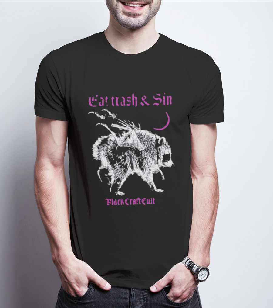 Eat Trash & Sin Raccoon Wings BlackCraft Cult T-Shirt