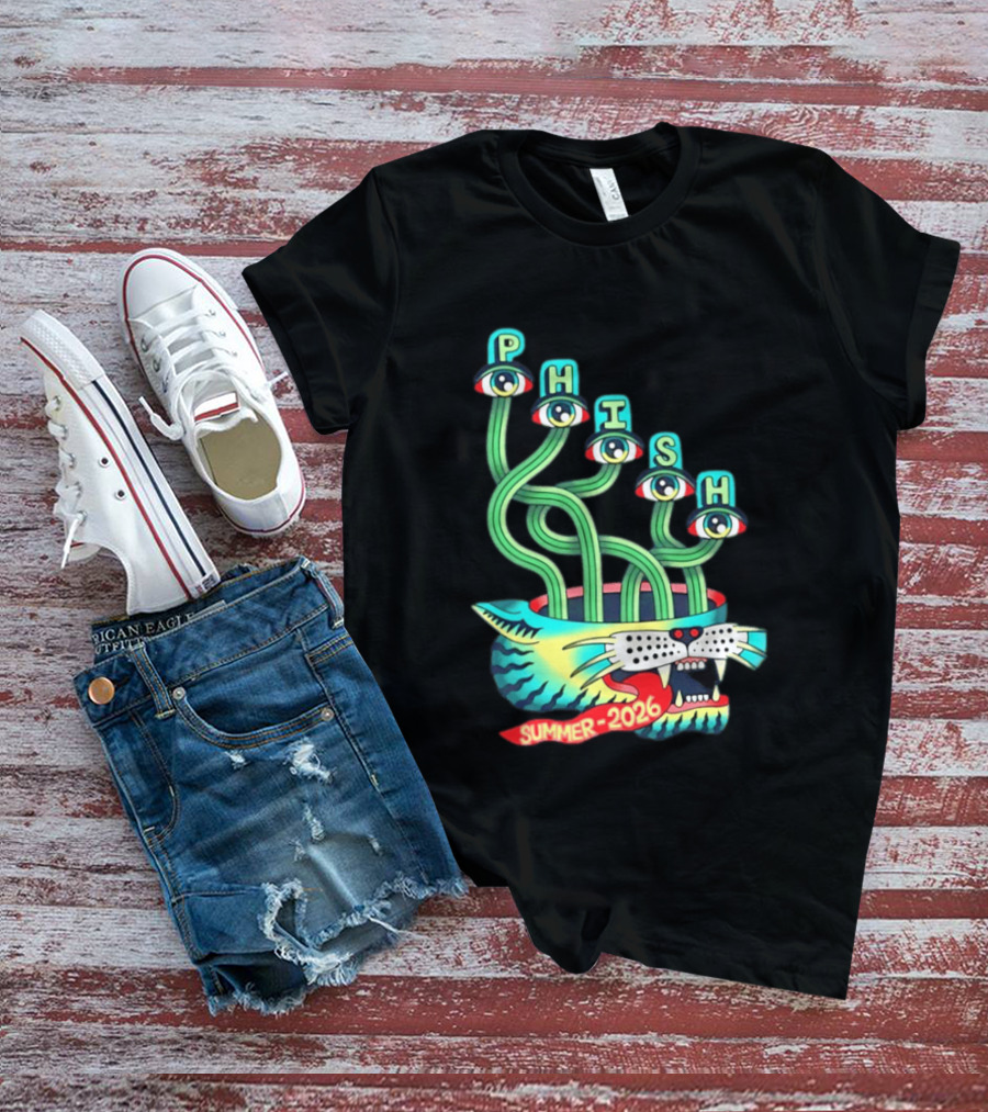 Phish Summer 2026 Jam Band Psychedelic Cat Eye Stalks T-Shirt
