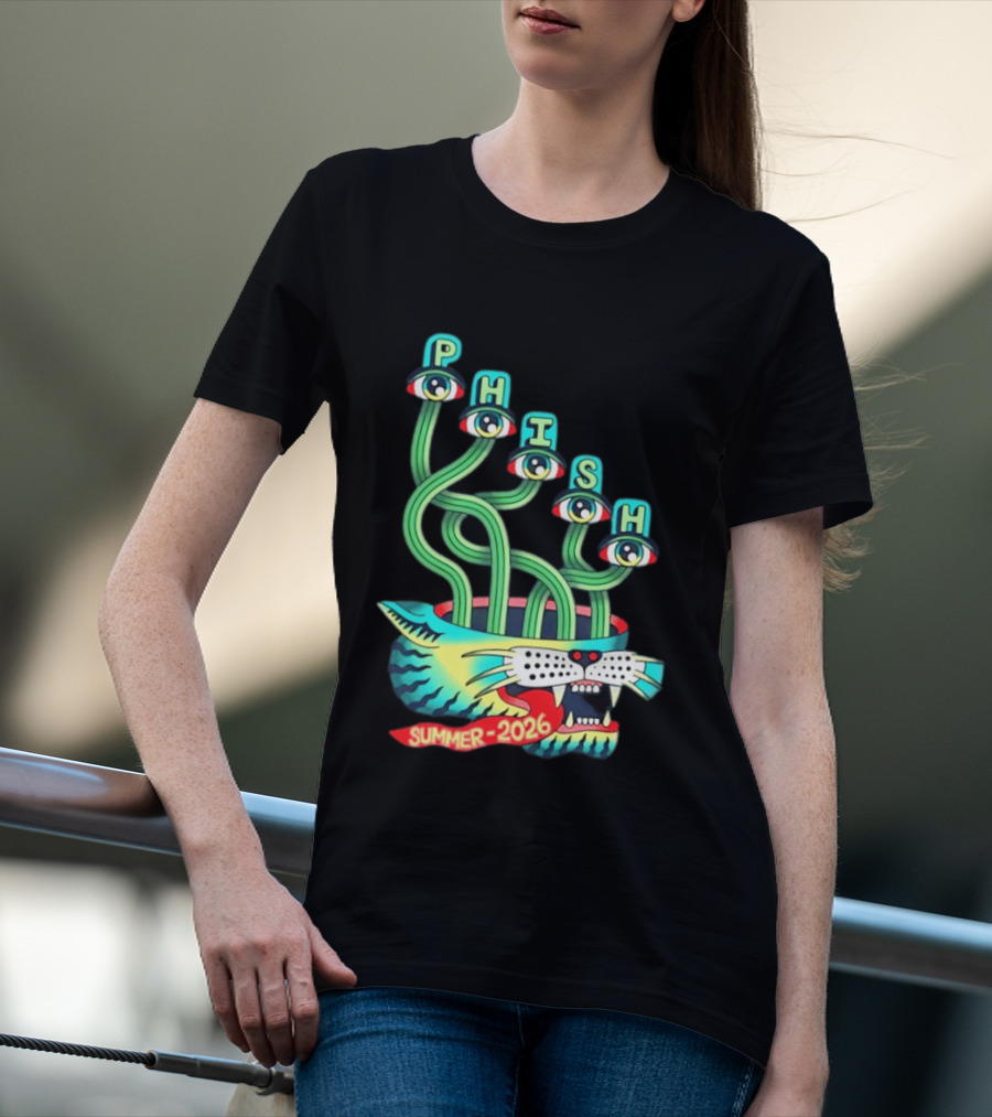 Phish Summer 2026 Jam Band Psychedelic Cat Eye Stalks T-Shirt