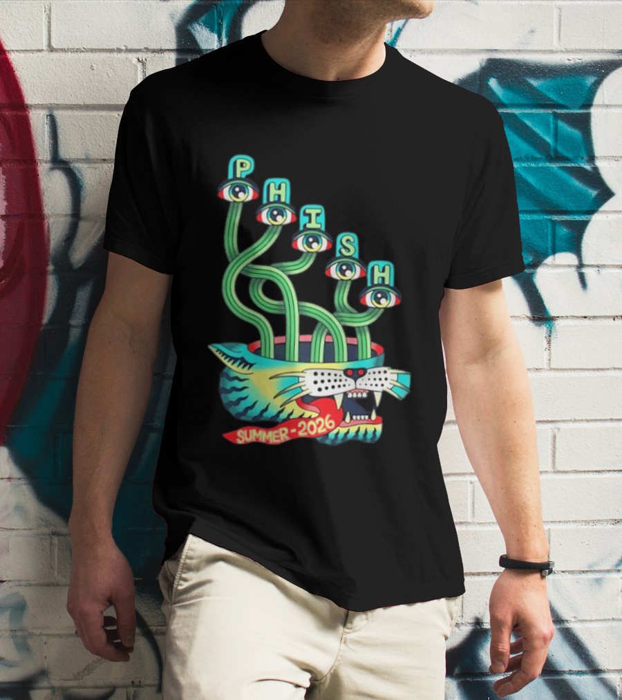 Phish Summer 2026 Jam Band Psychedelic Cat Eye Stalks T-Shirt