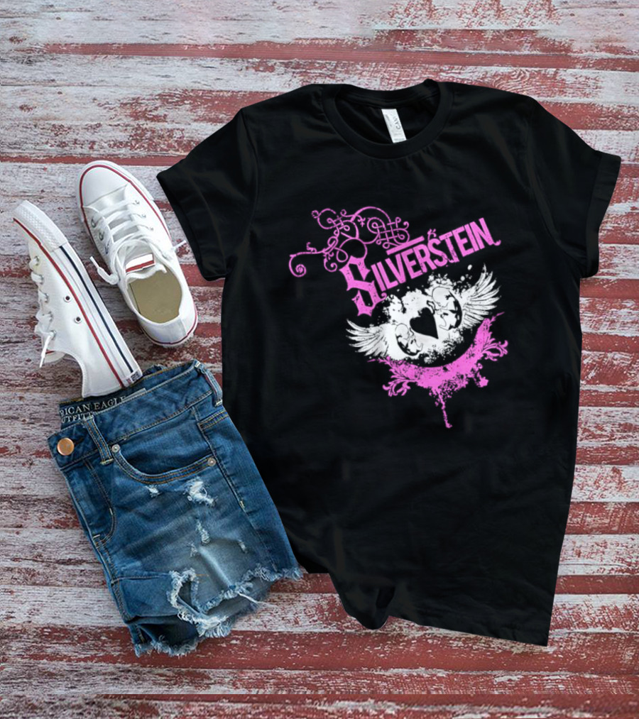 Silverstein Heart Winged Angels Post Hardcore Fashion T-Shirt