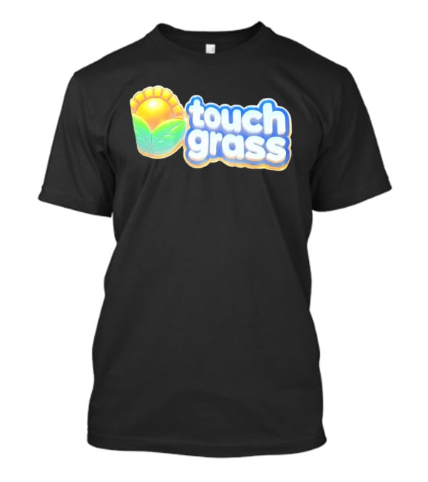 Touch Grass Plants Vs Zombies Sunflower Gaming Meme T-Shirt