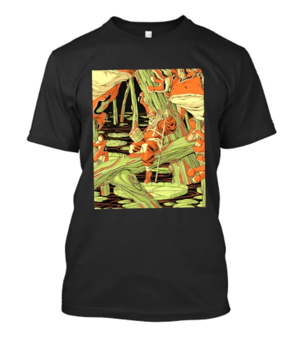 Swamp Explorer With Giant Frogs Wilderness Adventure T-Shirt