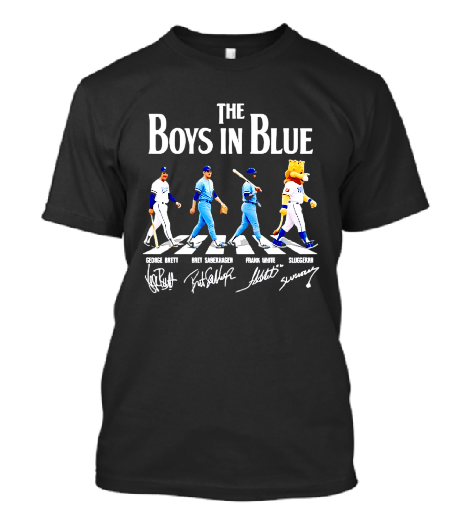 The Boys In Blue George Brett Brett Saberhagen Frank White Sluggerrr T-Shirt