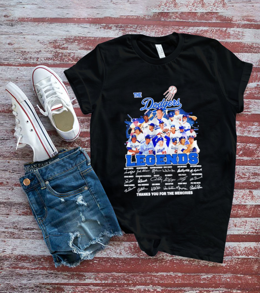 The Dodgers Legends Signatures Thank You For The Memories T-Shirt