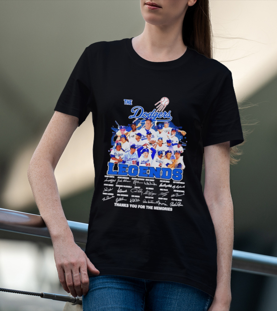 The Dodgers Legends Signatures Thank You For The Memories T-Shirt