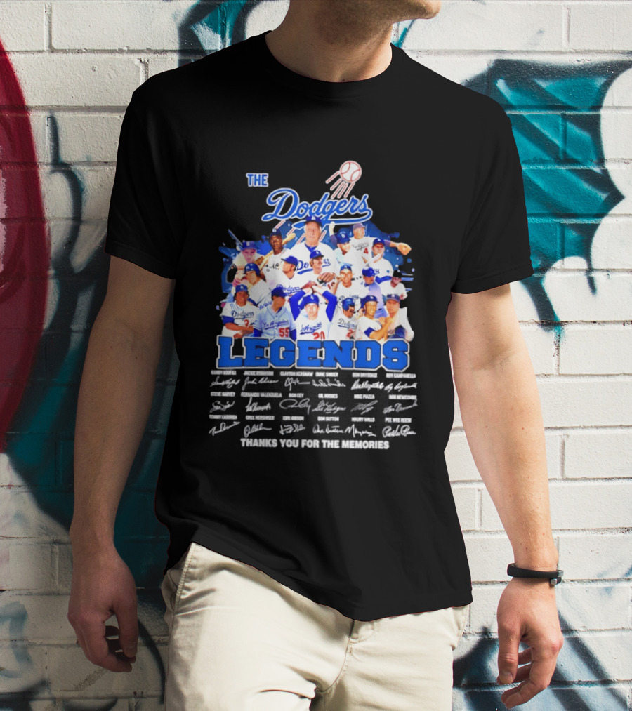 The Dodgers Legends Signatures Thank You For The Memories T-Shirt