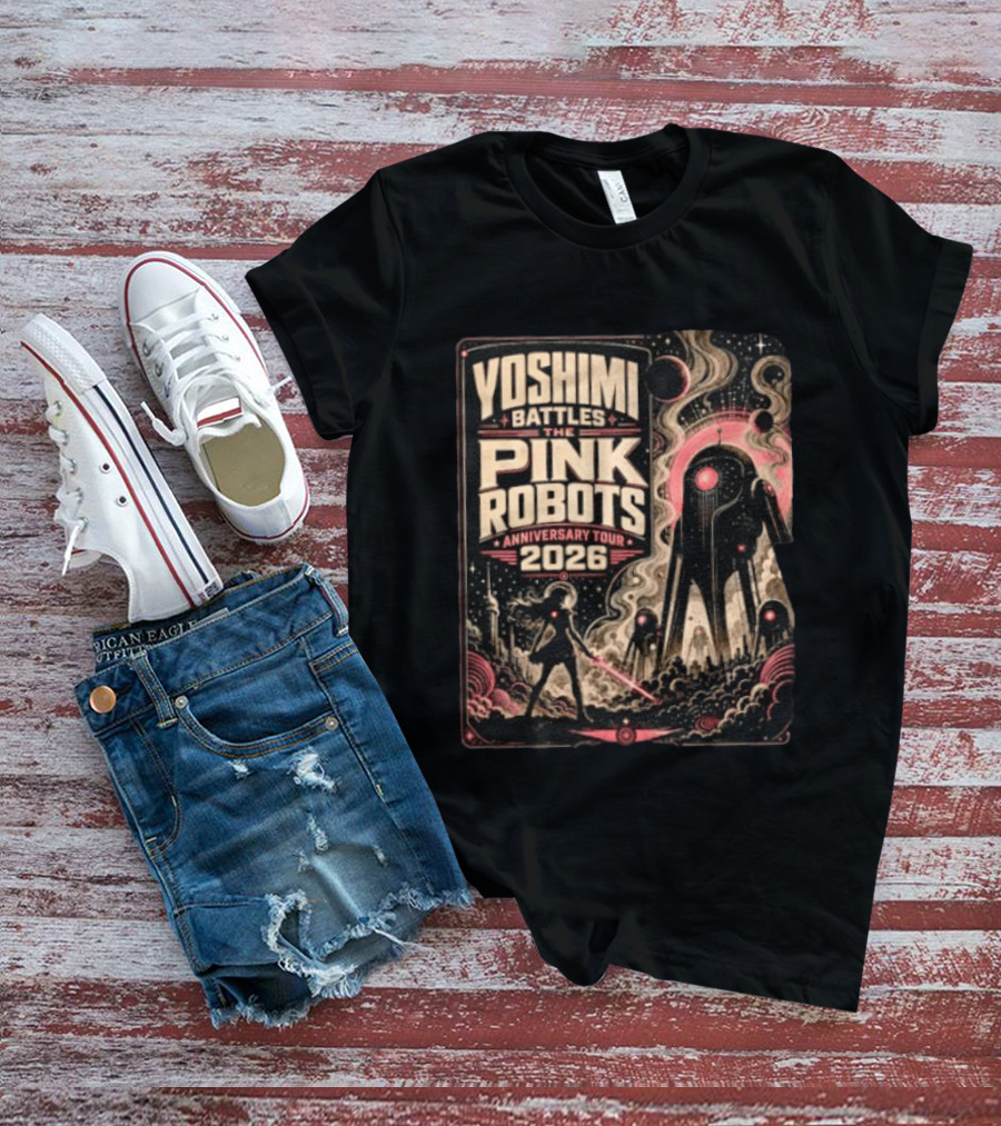 Yoshimi Battles The Pink Robots Anniversary Tour 2026 Retro Sci Fi T-Shirt