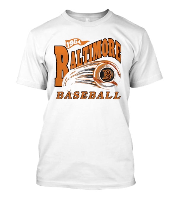 1954 Baltimore Baseball B Classic MLB Style Vintage Look T-Shirt