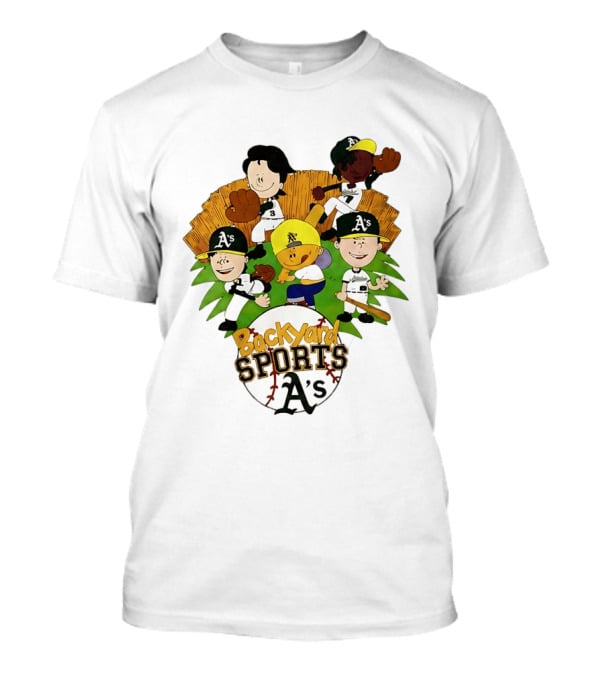 Backyard Sports A's Oakland Athletics MLB Characters Playing Baseball T-Shirt