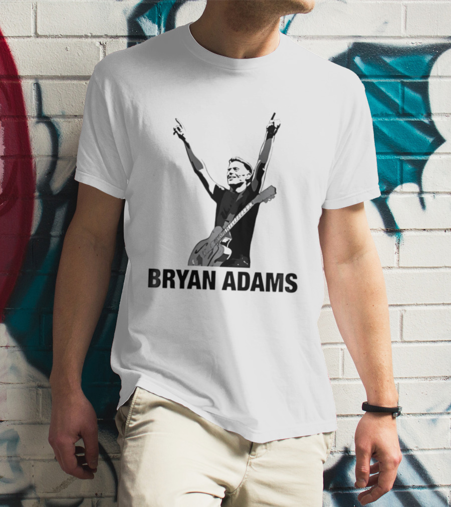 Bryan Adams Guitar Celebration Pose T-Shirt