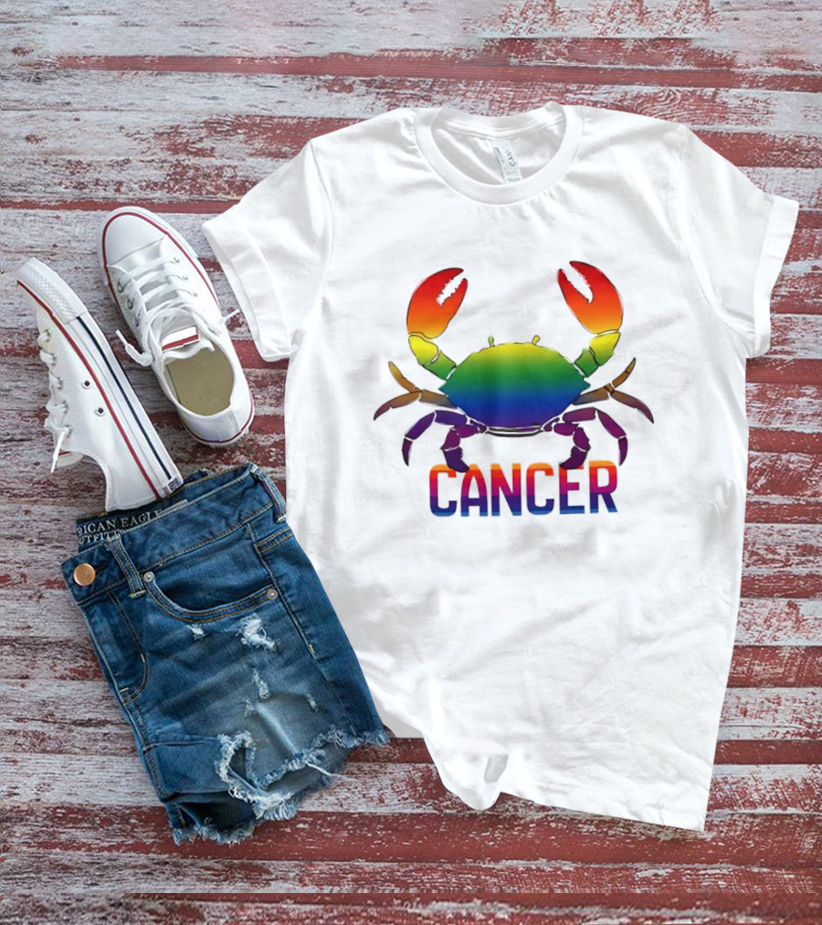 Cancer Rainbow Crab LGBT Pride T-Shirt