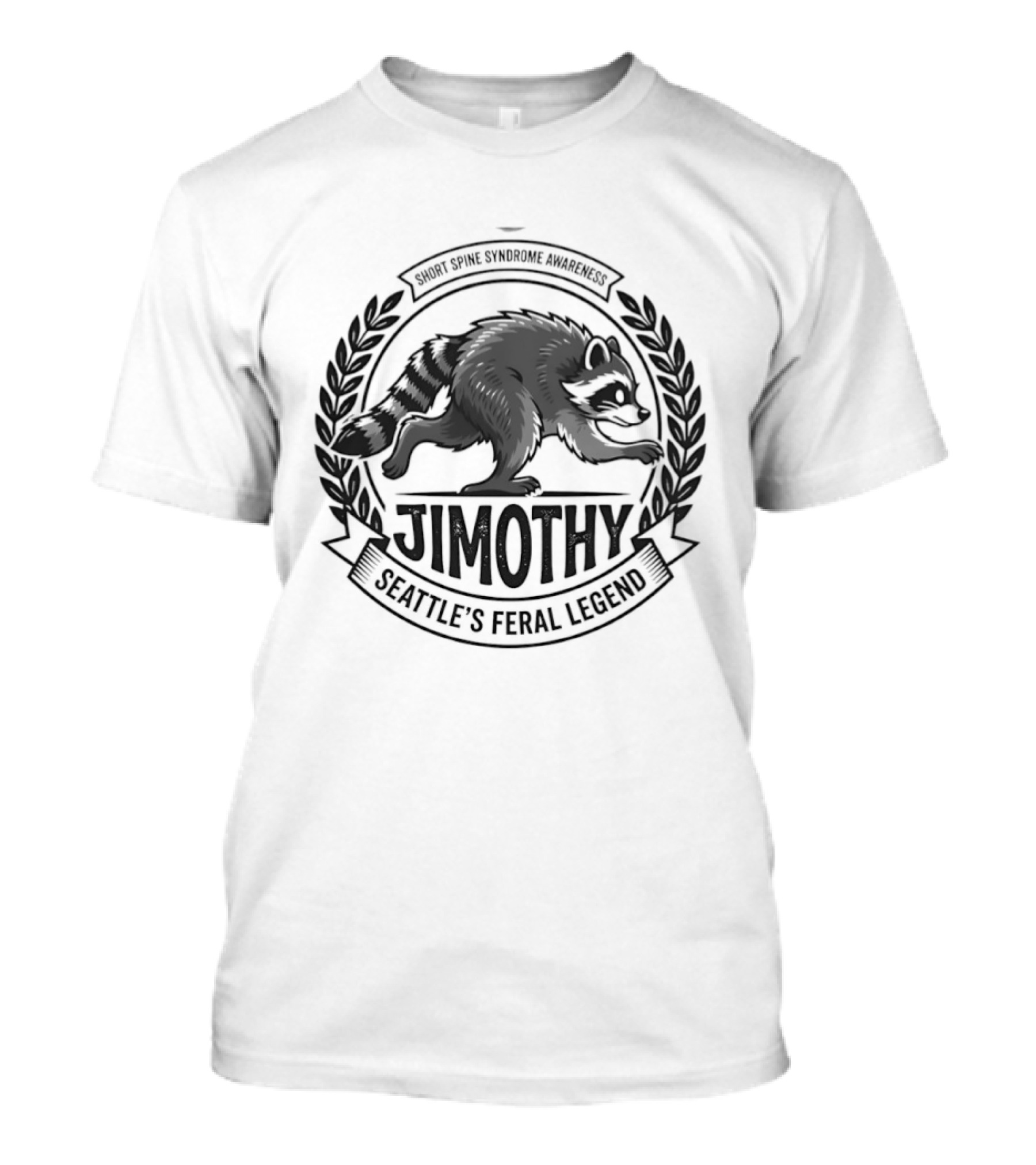 Jimothy Short Spine Syndrome Awareness Seattle's Feral Legend Bear T-Shirt