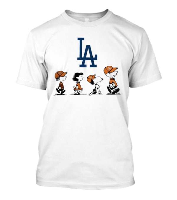 Peanuts Characters LA Dodgers Major League Baseball T-Shirt
