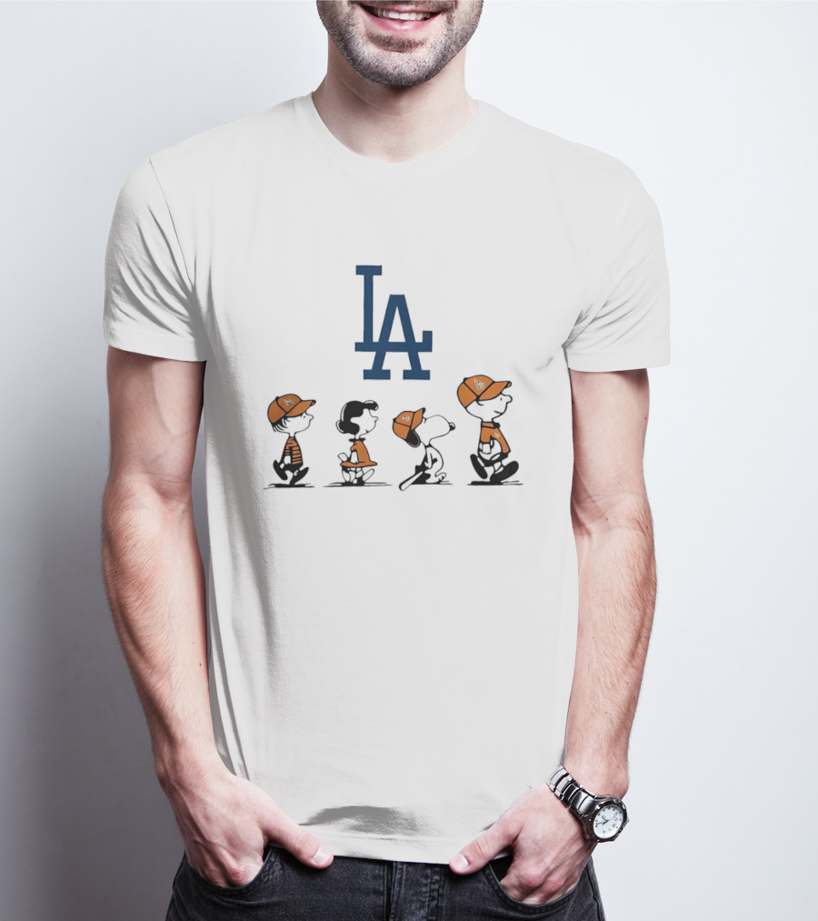 Peanuts Characters LA Dodgers Major League Baseball T-Shirt