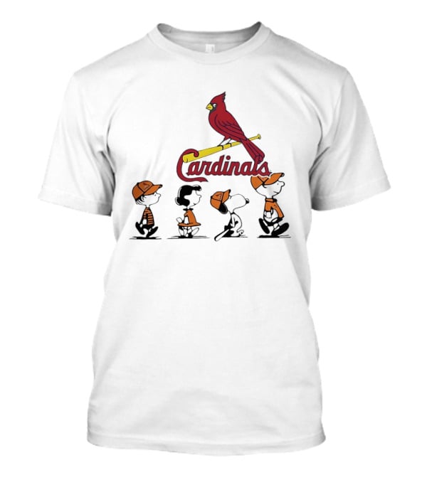 Peanuts Characters St Louis Cardinals Baseball Team Collaboration T-Shirt