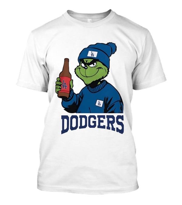 Los Angeles Dodgers MLB Christmas Grinch Beanie And Sweater T-Shirt