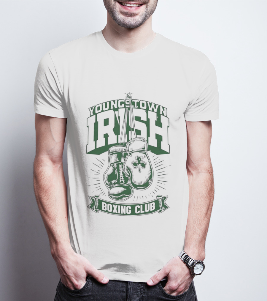 Youngstown Irish Boxing Club Gloves And Shamrock T-Shirt