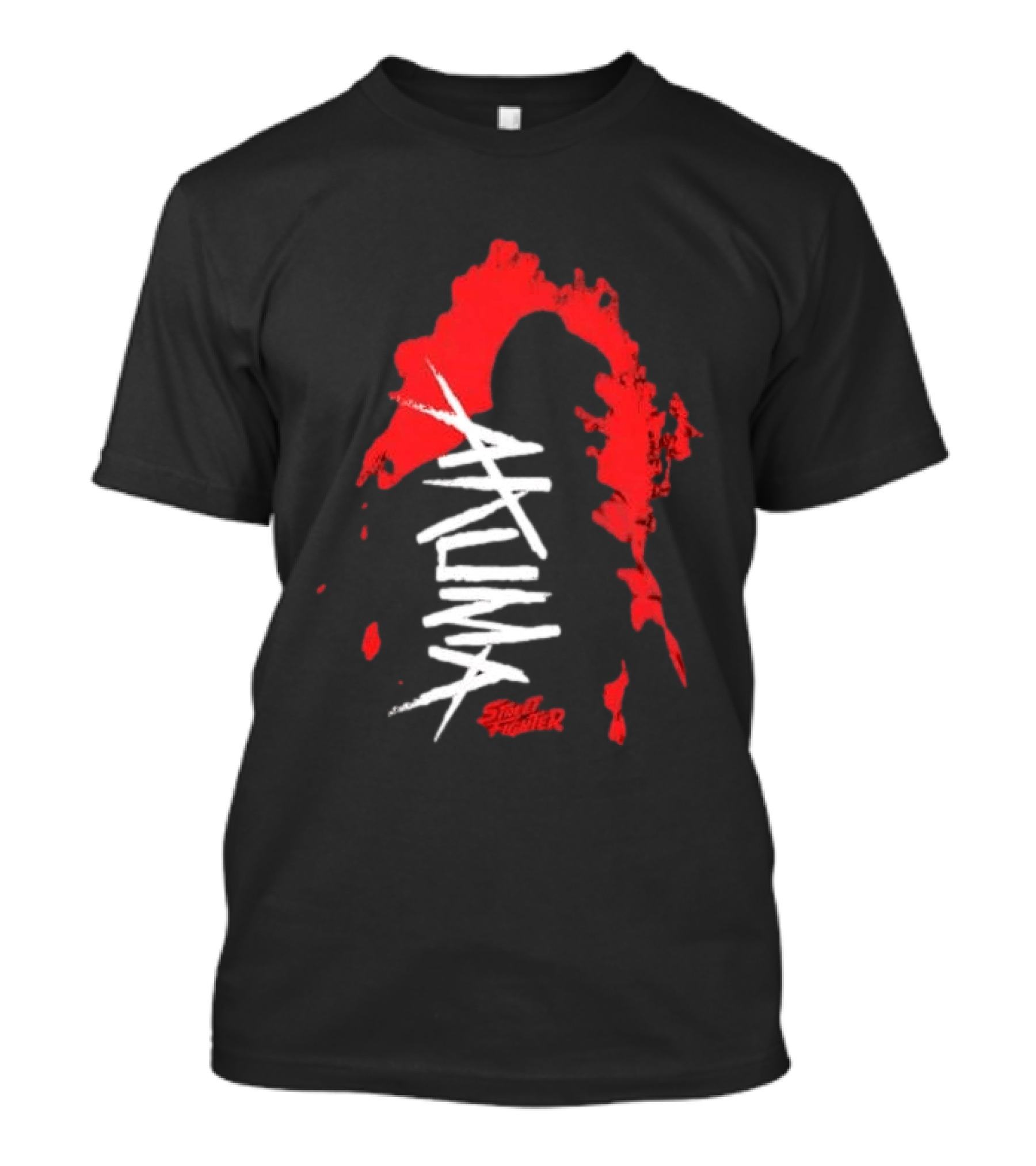 Akuma Street Fighter Red And White Brushstroke T-Shirt