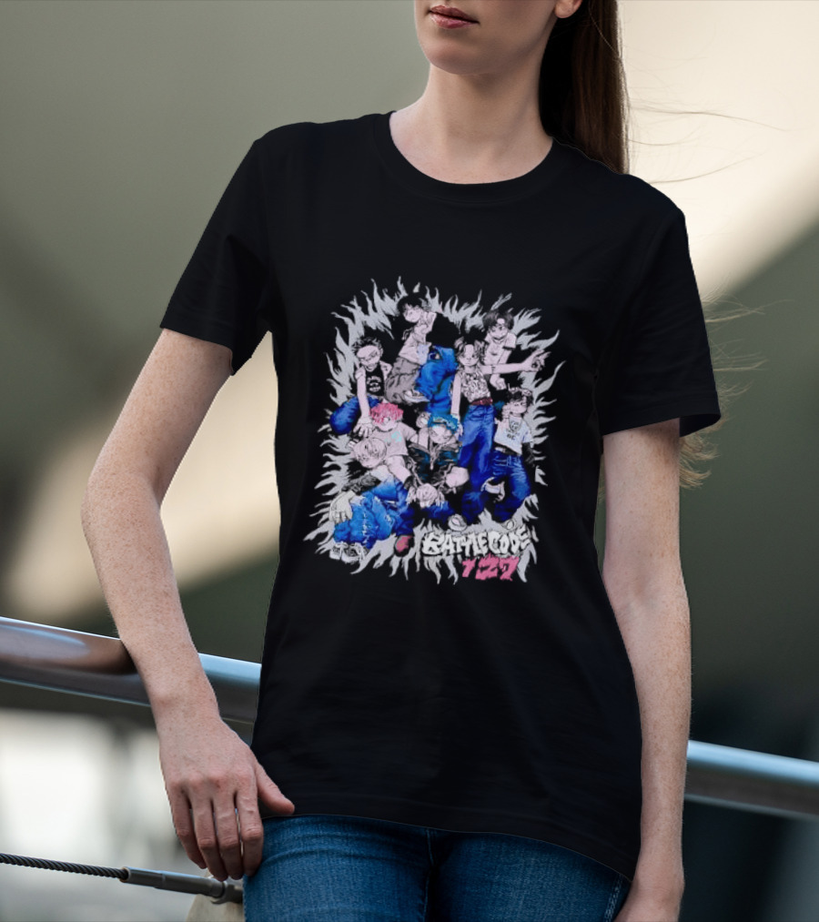 Battlecode 127 Anime Manga Characters Dynamic Group Pose T-Shirt