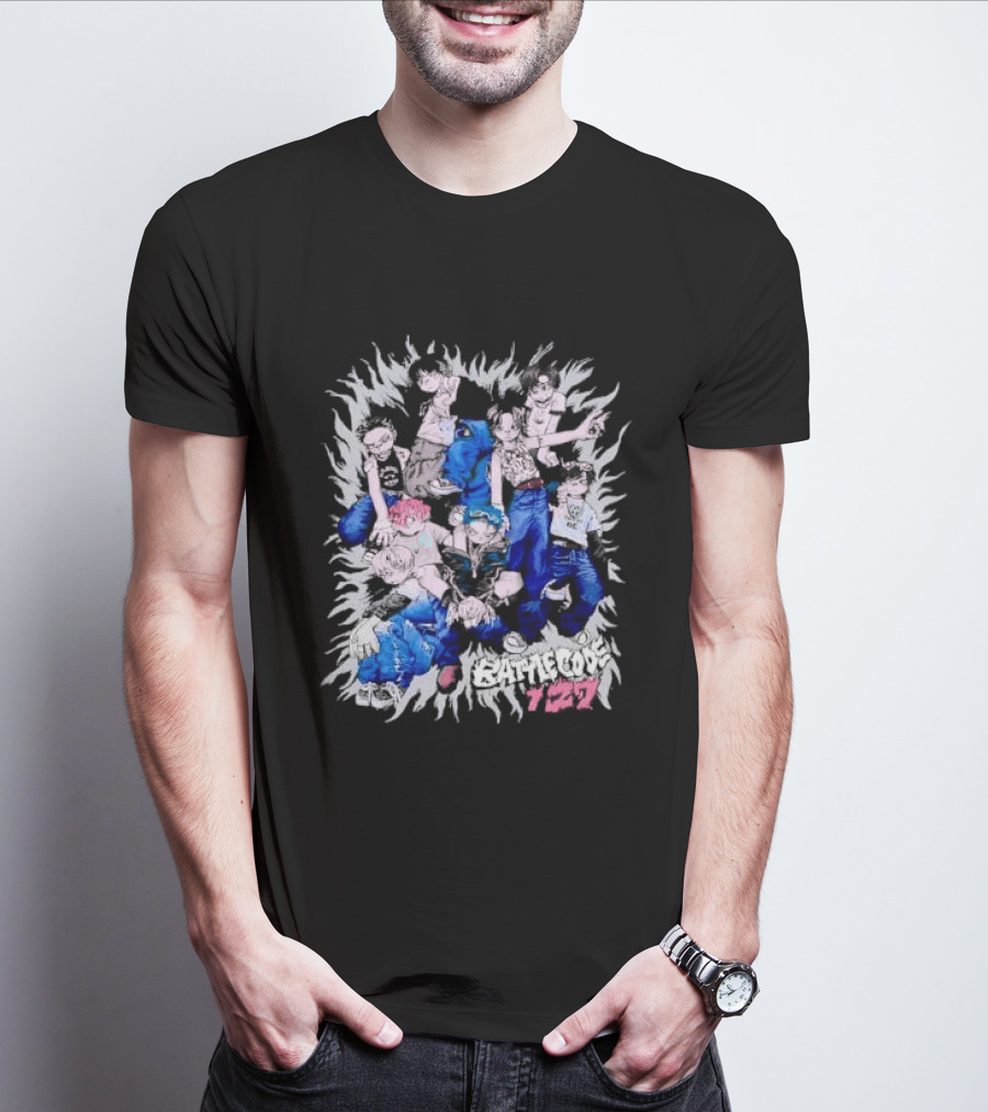 Battlecode 127 Anime Manga Characters Dynamic Group Pose T-Shirt