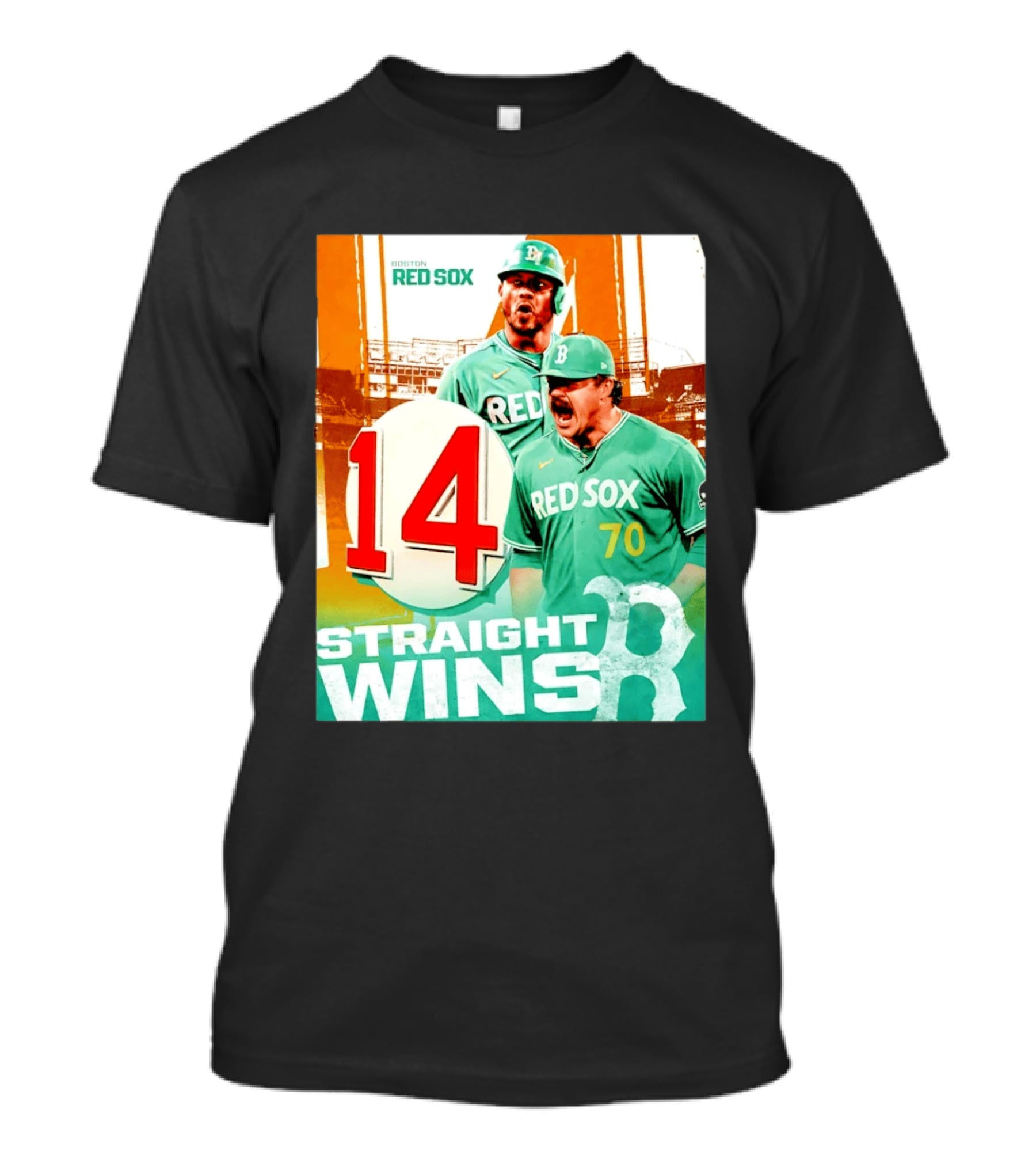 Boston Red Sox 14 Straight Wins Number 70 Celebration T-Shirt
