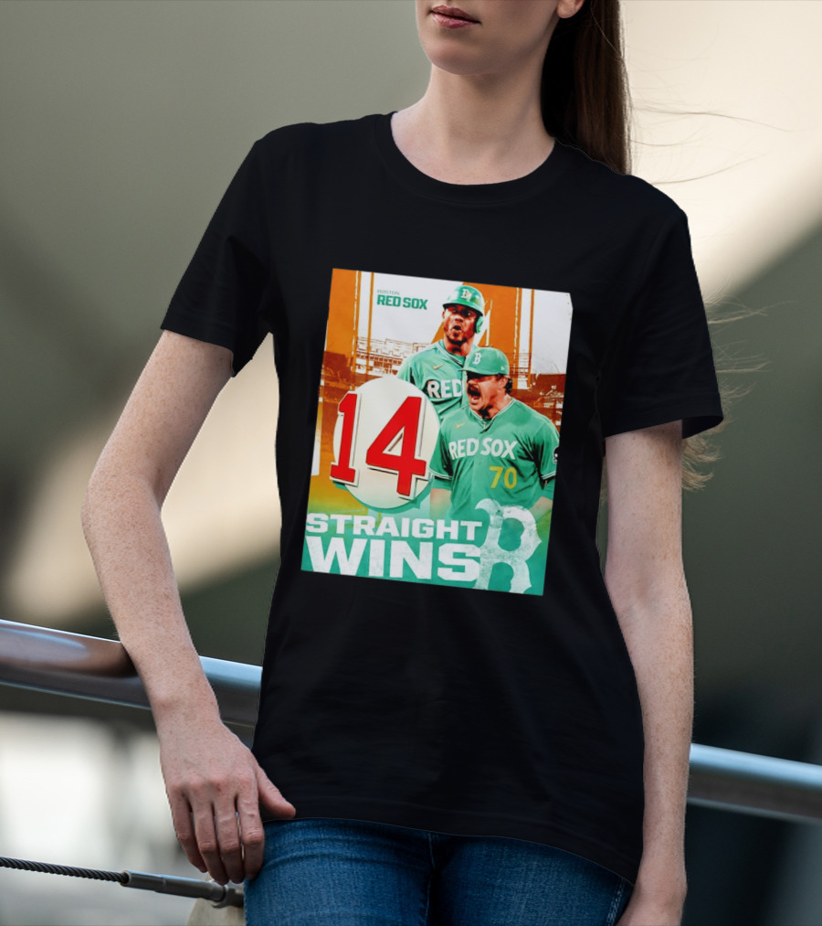 Boston Red Sox 14 Straight Wins Number 70 Celebration T-Shirt