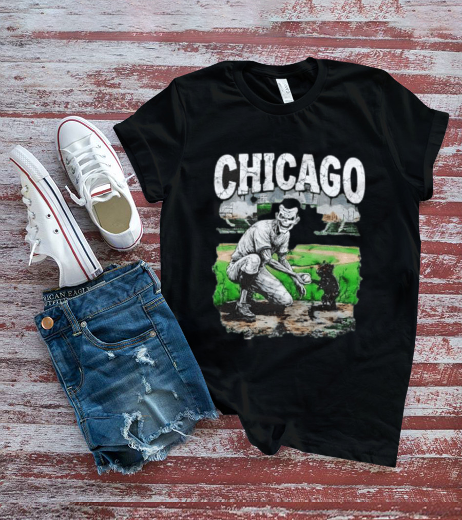 Chicago Undead Baseball Player With Cub On Field T-Shirt