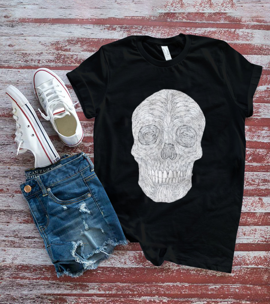 Salmon Fish Bones Skull T-Shirt
