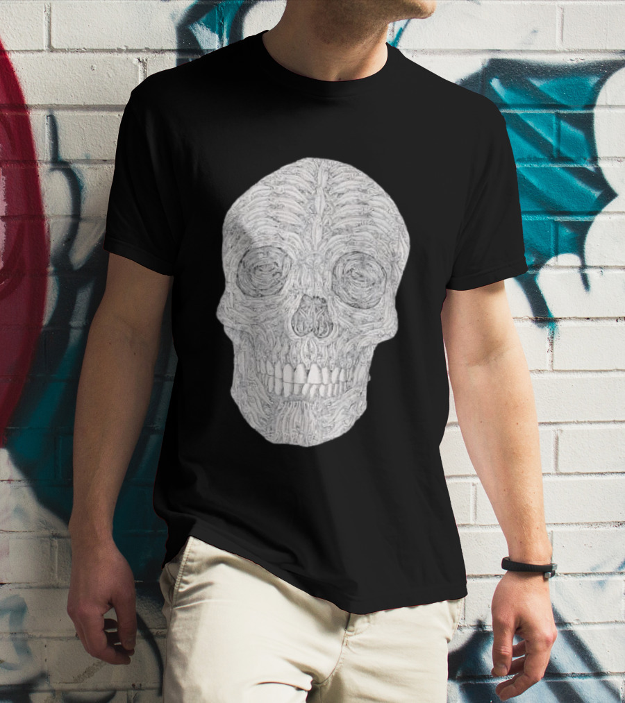 Salmon Fish Bones Skull T-Shirt