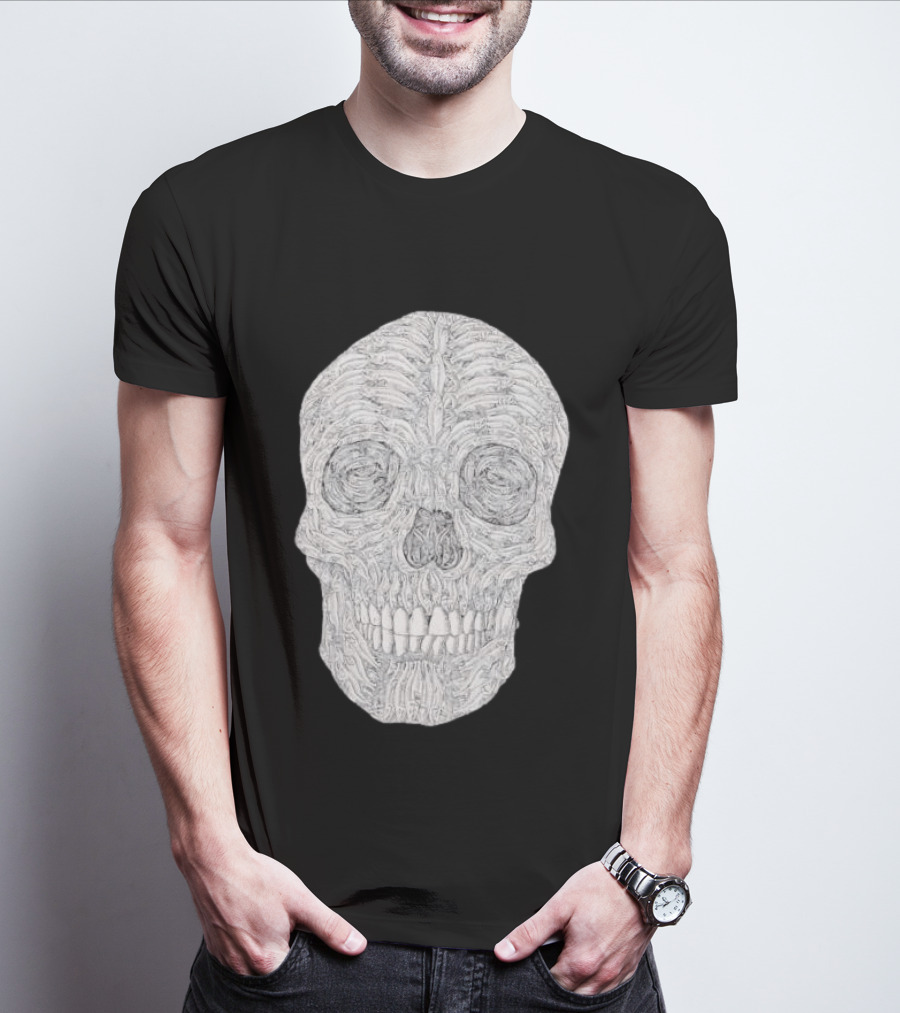 Salmon Fish Bones Skull T-Shirt