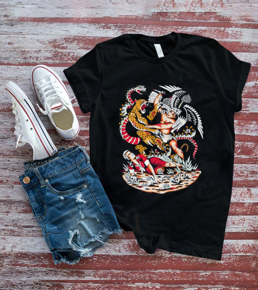 Doomsday Battle Angel Versus Mythical Beast In Combat Scene T-Shirt
