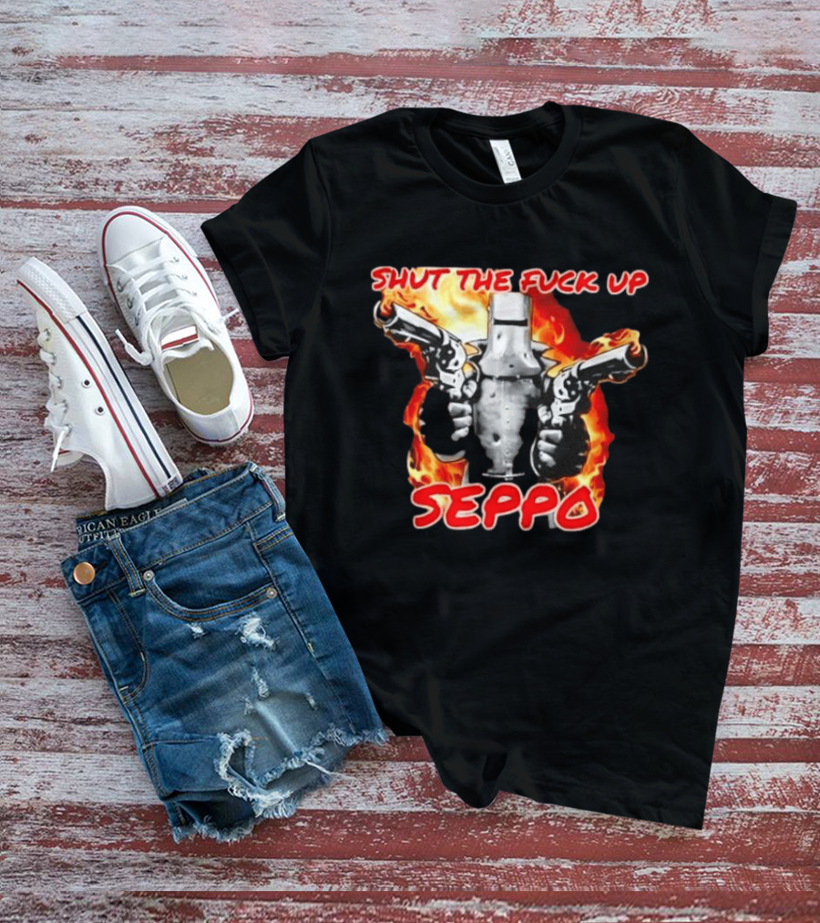 Shut The Fuck Up Seppo Dual Revolvers Fire Knight T-Shirt