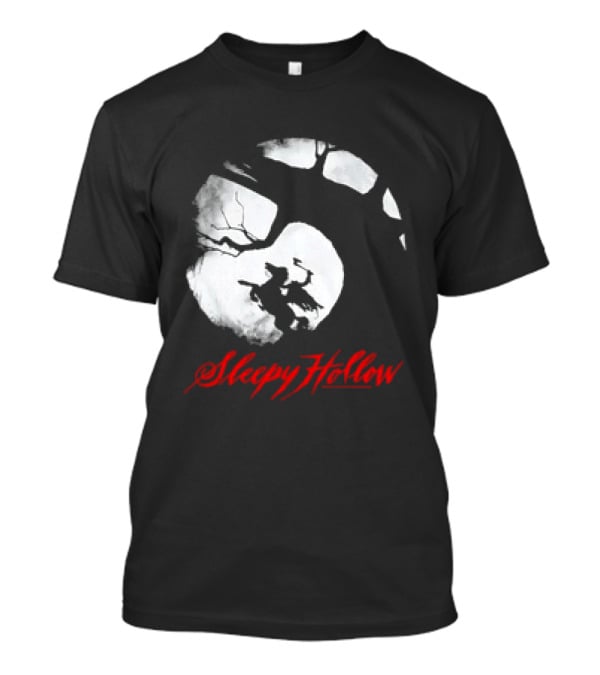 Sleepy Hollow Red Lettering Crescent Moon T-Shirt